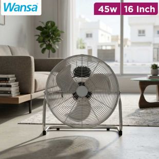 Wansa 45W Metal Floor Fan 16-inch