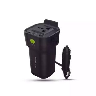 محول طاقة 150 واط لقاعدة أكواب السيارة مع منافذ USB-C PD من Powerology