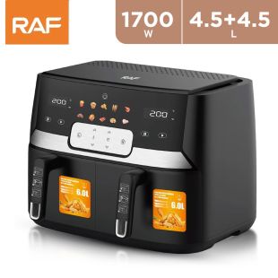 RAF 1700W Smart Dual Air Fryer (4.5L + 4.5L)
