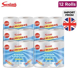 Swizzels Refreshers Scented Kitchen Towel Lemon 2 Roll x 6