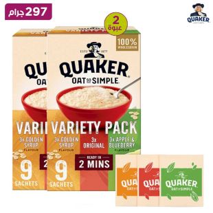 شوفان كويكر سو سيمبل - 9 عبوات متنوعة من الشوفان 297 غرام × 2