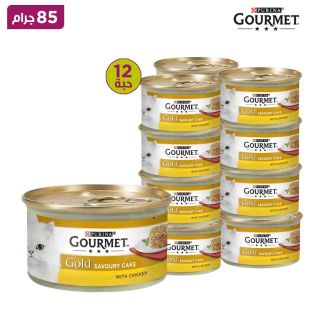 جورميه - طعام القطط الذهبي الفاخر بنكهة الدجاج اللذيذة 12 × 85 جرام