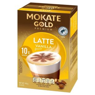 Mokate Gold Cappuccino Permium Latte Vanilla Flavour (10x14g) 140g