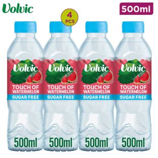 Volvic Touch of Fruit Sugar Free Watermelon Natural Flavoured Water 500m x 4