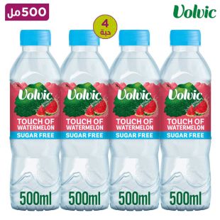 مياه فولفيك تاتش أوف فروت بنكهة البطيخ الطبيعية الخالية من السكر 500 متر × 4