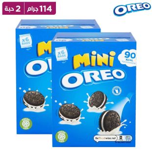 أوريو – بسكويت ميني ساندويتش فانيليا – 6 عبوات سناك 114 غرام × 2