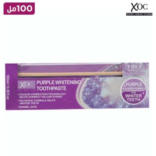 XOC - معجون أسنان البنفسجي وفرشاة أسنان من الخيزران 100مل