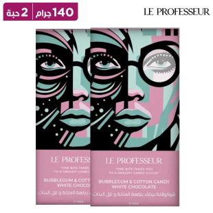 لي بروفيسور شوكولاتة بيضاء بنكهة العلكة وغزل البنات – 140 جم × 2
