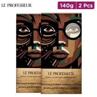 LE PROFESSUR Pistachio Kunafa Dark Chocolate 140g x 2