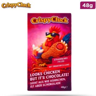Crispy Cluck Strawberry Filled Fried Chicken Shaped Milk Chocolate 48g