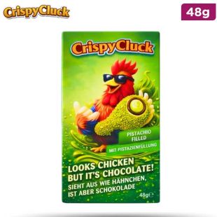 Crispy Cluck Fried Chicken Shaped Milk Chocolate with Pistachios Filling 48g