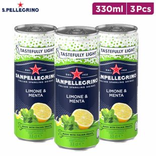 San Pellegrino Lemon & Mint Sparkling Drink Can 330 ml x 3