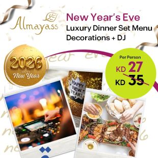 Celebrate New Year’s Eve with a Dinner Set Menu , Decorations & DJ at Almayass