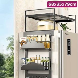 Metal Refrigerator Top Organizer with Three Tiers