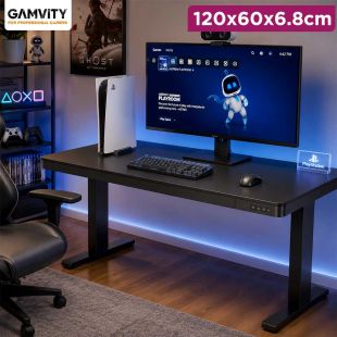 Gamvity Adjustable Smart Gaming Desk 120 × 60 × 6.8 cm - Black