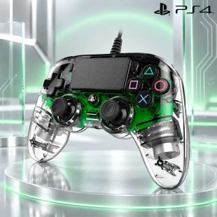 وحدة تحكم سلكية شفافة مدمجة لجهاز PS4 من Nacon