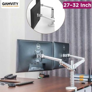 Adjustable Dual Monitor Desk Mount 27–32 Inch by Gamvity