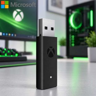 Xbox Wireless Adapter for Windows 10 PC Supports 8 Controllers Stereo Sound by Microsoft
