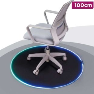 Round Gaming Chair Mat with RGB Lighting by Lumi 100 cm