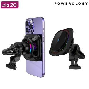 شاحن Qi2 MagSafe سريع بقوة 15 واط مع شاحن سيارة 20 واط من Powerology