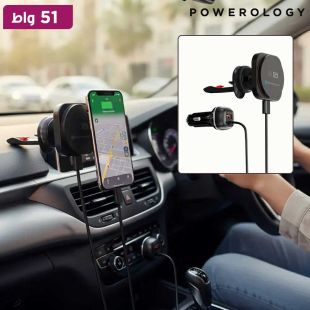 شاحن سيارة Nexar لاسلكي ذكي 51 واط مع مع دعم CarPlay من Powerology