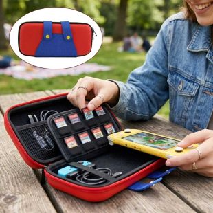 حافظة صلبة لجهاز Nintendo Switch Lite مع 10 فتحات لبطاقات الألعاب