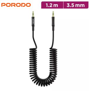 Porodo 1.2m Coiled 3.5mm AUX to 3.5mm AUX Audio Cable