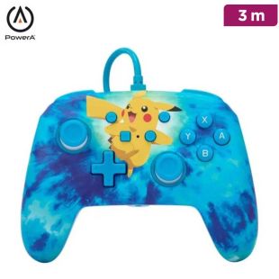 Wired Controller for Nintendo Switch with Tie Dye Pikachu Design by PowerA