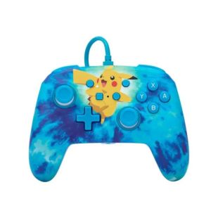 وحدة تحكم سلكية لجهاز Nintendo Switch بتصميم Tie Dye Pikachu من PowerA