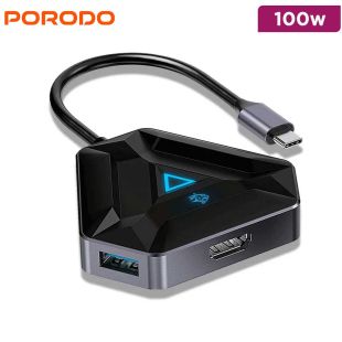 Porodo Multi-Port Gaming Hub with USB-C and 100W PD Technology