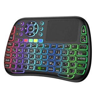 لوحة مفاتيح لاسلكية ميني مع لوحة لمس وإضاءة RGB من Porodo