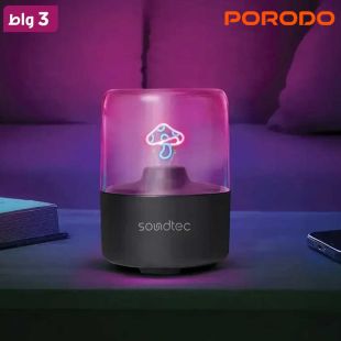 مكبر صوت ميني لاسلكي بقوة 3 واط مع إضاءة محيطية من Porodo