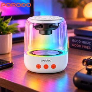 Mini Bluetooth Speaker with RGB Lighting by Porodo