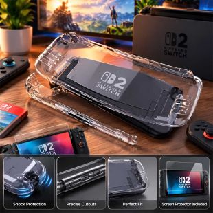 طقم غطاء حماية TPU وحماية شاشة لجهاز Nintendo Switch 2 من OMO-X