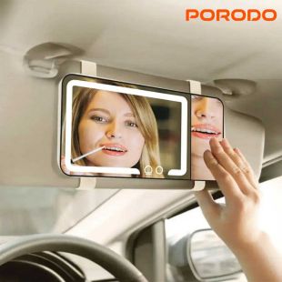 مرآة مكياج للسيارة بإضاءة LED و3 أوضاع وتحكم باللمس من Porodo