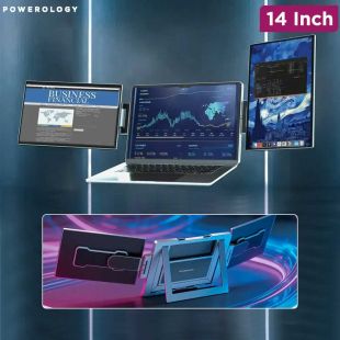Powerology SkyFold 14-Inch Dual Display Laptop Monitor - Black