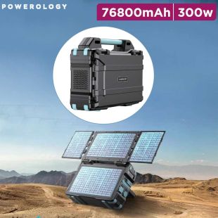 Powerology 300W Portable Solar Power Generator 76800mAh