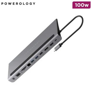 Powerology 100W Smart Laptop Stand and 11-in-1 USB-C Hub