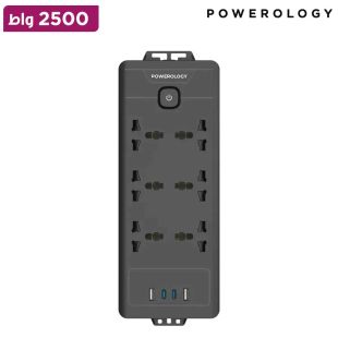 وصلة اشتراك كهربائي 6 مخارج 2500 واط مع 2 منفذ USB-A و 2 منفذ USB-C قوة 20 واط.PD من Powerology