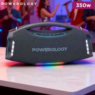 Powerology Rock Portable Bluetooth Speaker 350W RGB Lighting - Black