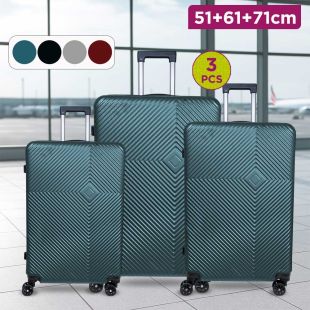 Set of 3 ABS Trolley Hard Luggage (51, 61 and 71 cm)