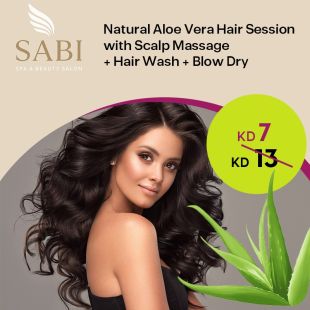 Natural Aloe Vera Hair Treatment + Scalp Massage + Hair Wash & Blow-Dry at Sabi Spa Salon
