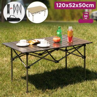 Aluminum Folding Camping Table with Carry Bag 120×52×50 cm