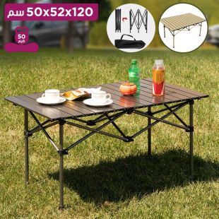 طاولة ألومنيوم قابلة للطي للمخيم مع حقيبة 120×52×50 سم