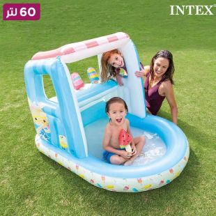 لعبة قابلة للنفخ للأطفال بتصميم ستاند آيس كريم سعة 60 لتر من INTEX