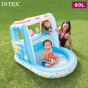 Inflatable Ice Cream Stand Toy for Kids with 60L Capacity by INTEX