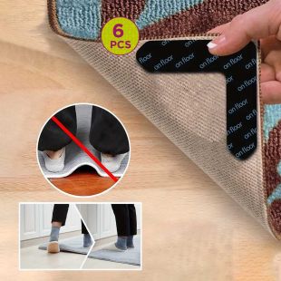 Reusable Double-Sided Non‑Slip Carpet Pads 6Pcs