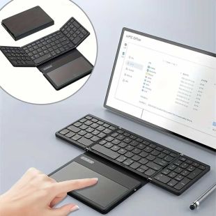 Foldable Full‑Size Wireless Keyboard with Large Touchpad