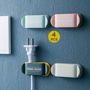 Self‑Adhesive Cable Plug Organizer 4Pcs