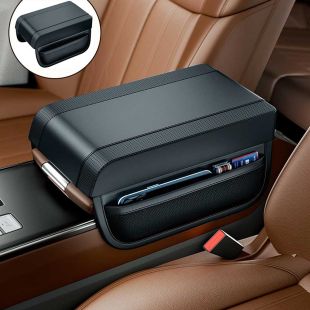 صندوق تخزين ومسند ذراع مبطن للسيارة